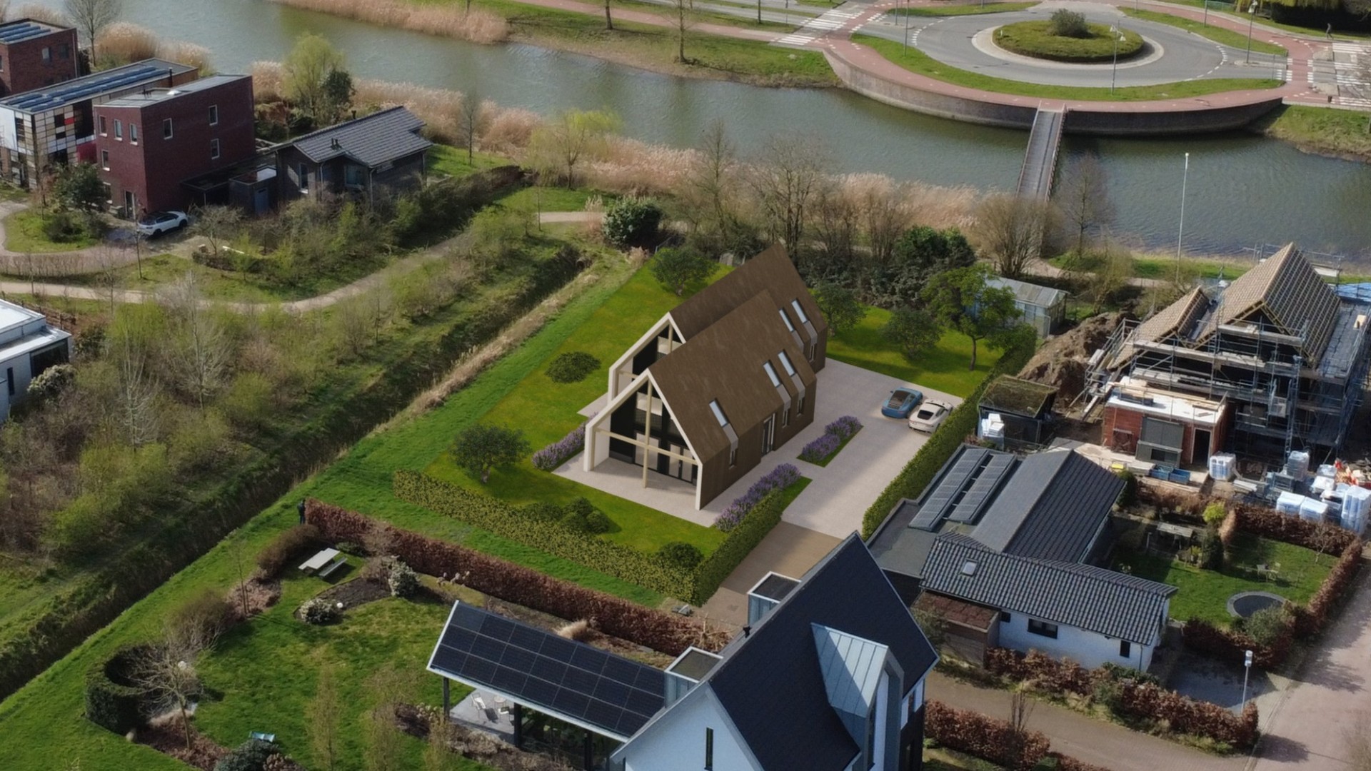 Drone impressie 3D (1) Studio-3D Bedrijfsunits impressie