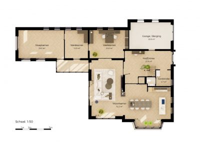 3D woning plattegrond